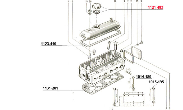 Cilinderkop mot. 845 cc  -  inlaatspruitstuk