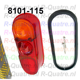 Achterlichtglas RA + afdichtrand Renault 4 F4 org.Renault