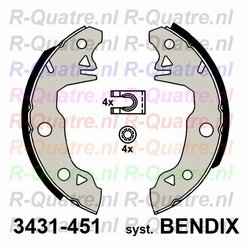 Remvoering (4x) LA+RA  syst BENDIX 180mm Zelfstellend