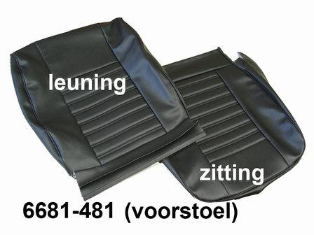 Set bekleding Skai zwart t.b.v. voorstoelen en achterbank vanaf &#039;80