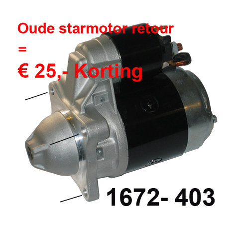 Startmotor 3-gats 12V  ( incl. € 25.- statiegeld )