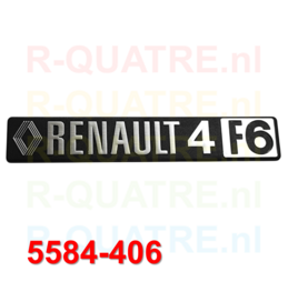Typeplaatje RENAULT 4F6 (tot '76)