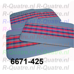 Set deurpanelen (4) Rood/Grijs geblokt