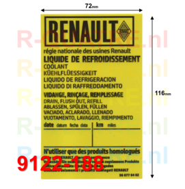Sticker Renault LIQUIDE DE REFROIDISSEMENT